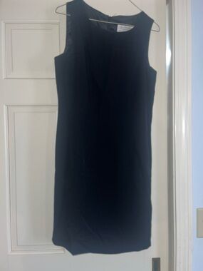 Classic Sleeveless Black Sheath Dress with Overcoat